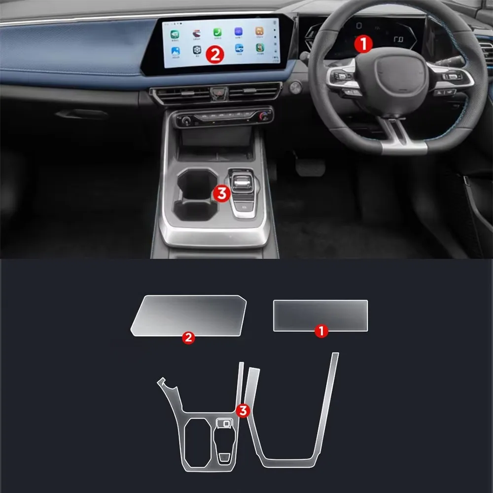 Film de protection anti-rayures en TPU pour l'intérieur de la voiture, pour GAC Trumpchi GS3 23-26, autocollants transparents anti-déchirure, accessoires