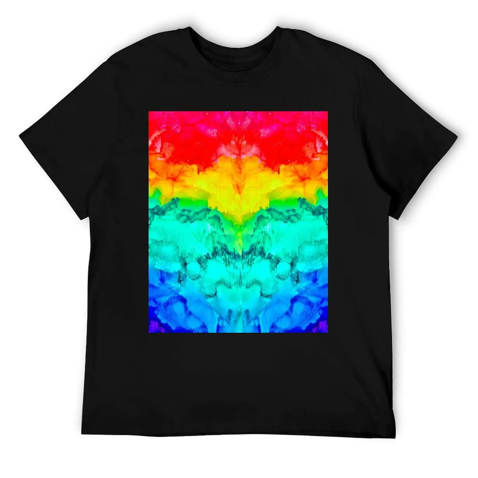 

“Rainbow Rorschach” Alcohol Ink Print T-Shirt t shirts for man graphic funny graphic t shirts for man man t shirt luxury T-Shirt