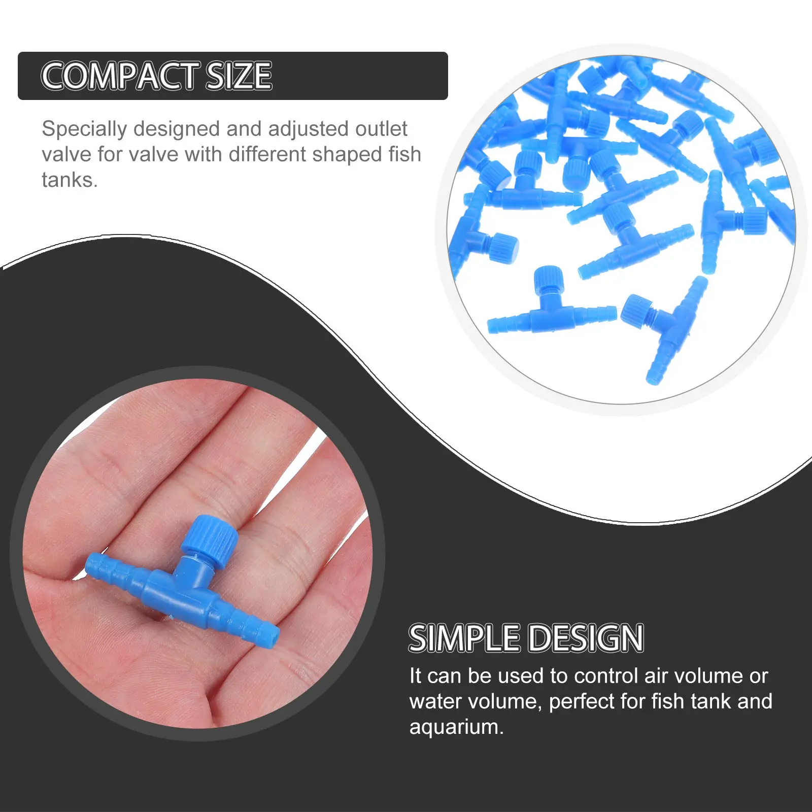 30pcs T-Shaped Aquarium Air Valves for Fish Tank Tubing – Inline Flow Regulator, Fine Craftsmanship