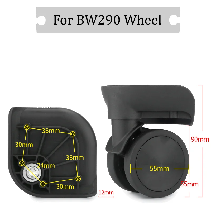 

For BW290 Black Universal Wheel Replacement Suitcase Silent Smooth Shock Absorbing Durable Convenient Accessories Caster Wheels