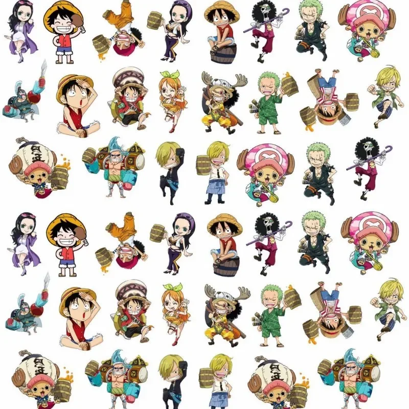 Cartoon anime One Piece acrylic patch square 4cm 8cm double transparent luffy handmade DlY keychain Pp clip accessory material