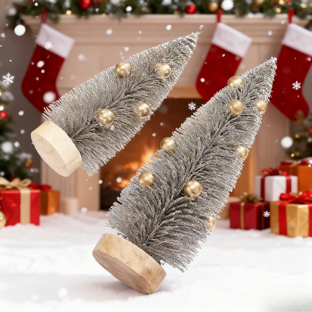 شجرة عيد الميلاد المصغرة، السيزال الاصطناعي الصغير، المناظر الطبيعية للثلج، أشجار الهندسة المعمارية لعيد الميلاد، ديكور الطاولة #1