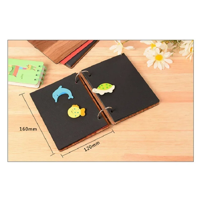 6 Inch Wood Cover Albums Handmade Loose-leaf Pasted Photo Album Personalized Baby Lovers DIY Wedding Memorial Photo Album