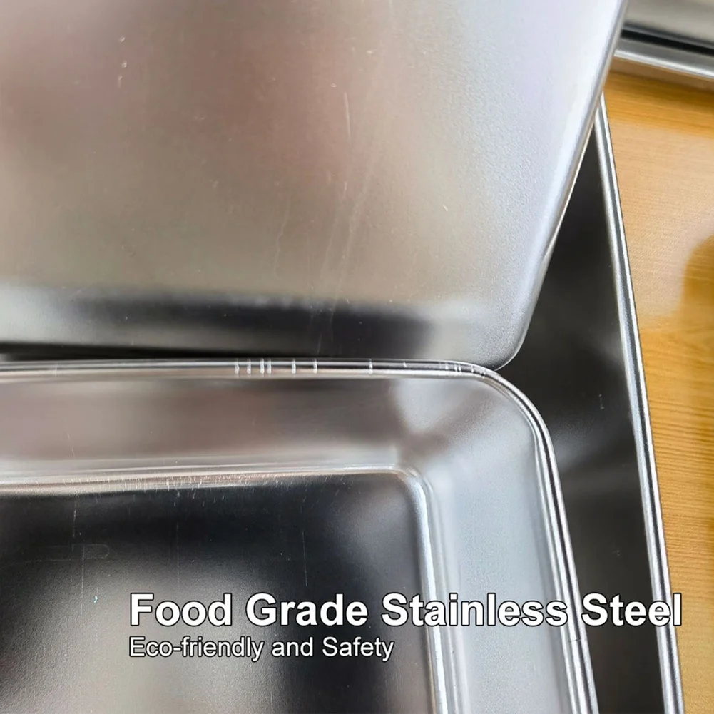 2026 New Stainless Steel Box 6 Container Pizza Seasoning Box Ingredients Box Fruits Sauce with 6 Removable Compartment with Spoo