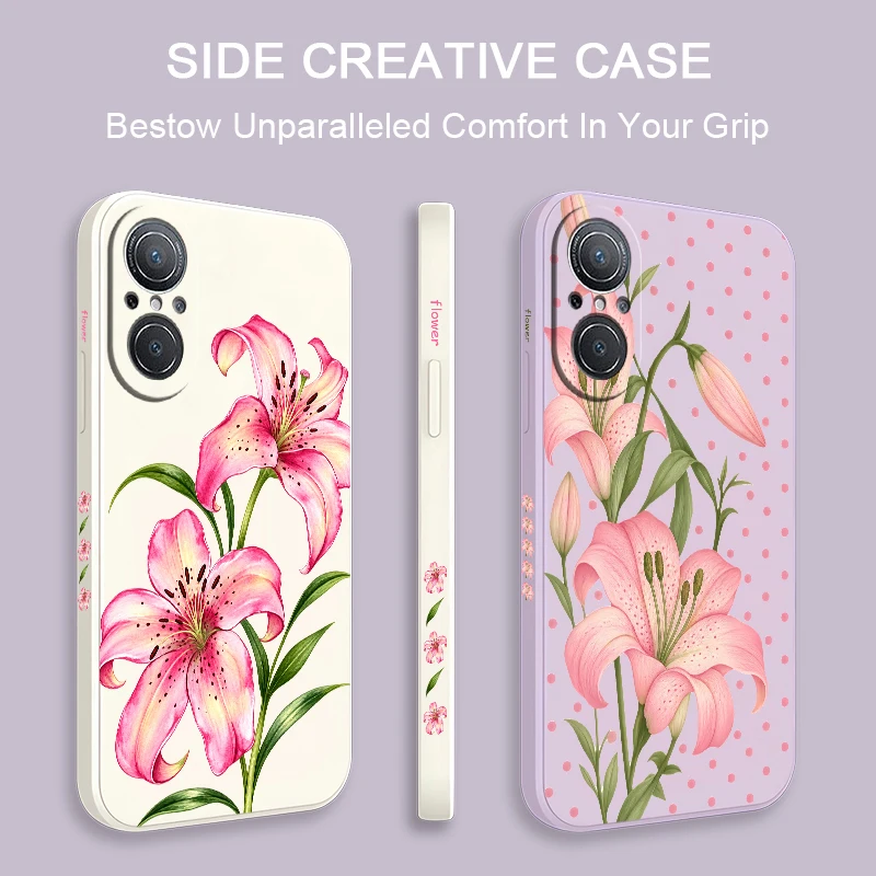 Luxury Pink Floral Pattern Phone Case For Honor X9d X9c X8d X7e X6b X5d Plus X5c X20 X80i X60 Pro Soft TPU Shockproof Cases Capa