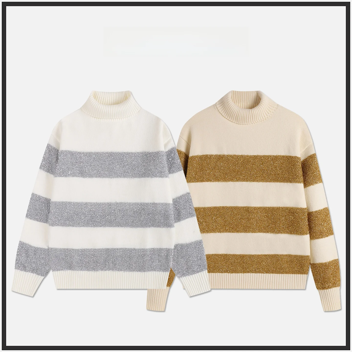 

Вязаный шерстяной свитер Aluni Cisas Limited Edition с высоким воротом, очень мягкий, теплый, повседневный, с длинными рукавами и узором в виде сердец