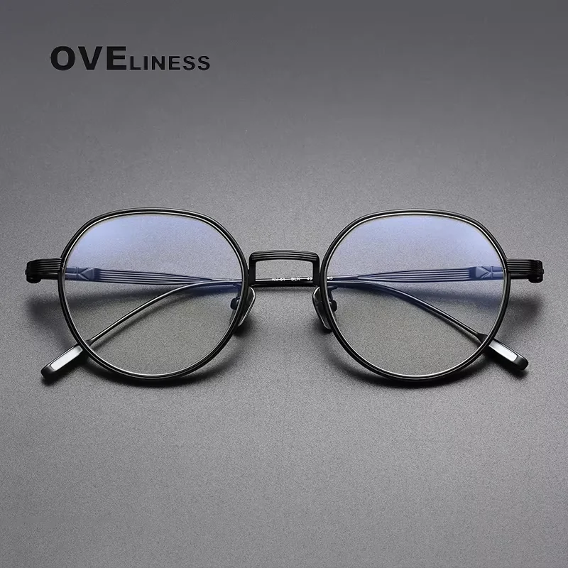 

2025 Acetate Titanium Glasses Frame for Men Vintage Round Prescription Eyeglasses frames Women Optical Spectacles Korean Eyewear