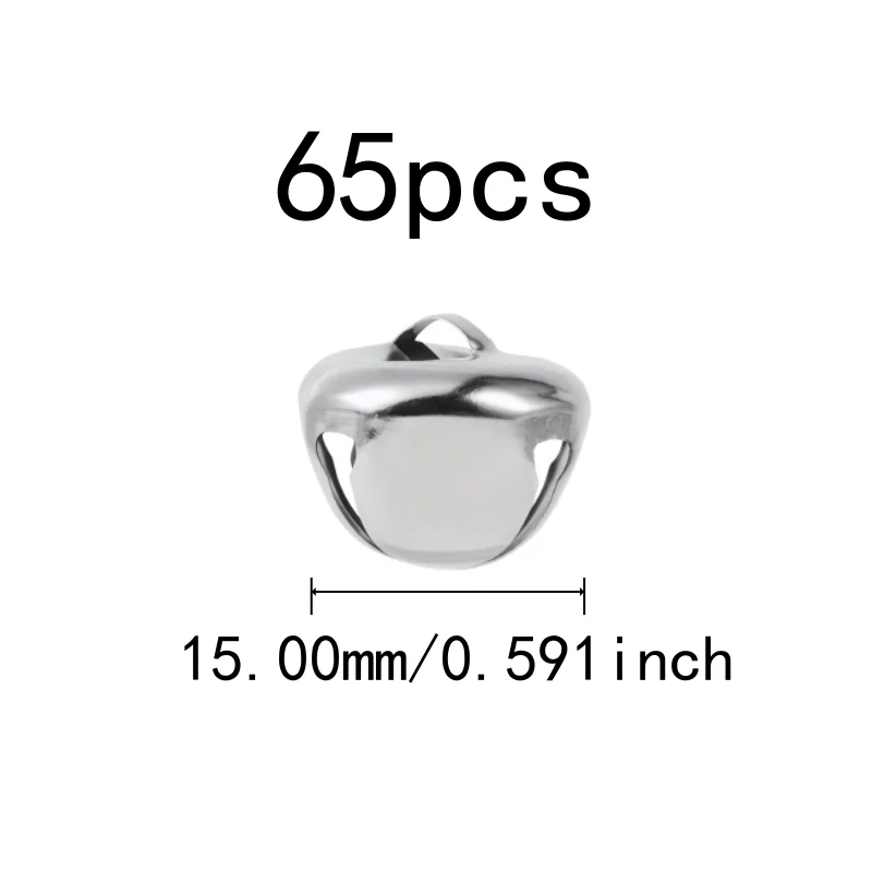 65 pcs 15mm Christmas Decoration Bells, Cross Shape Design, Christmas Tree Decor Wedding Decoration, Small Delicate Size, Silver