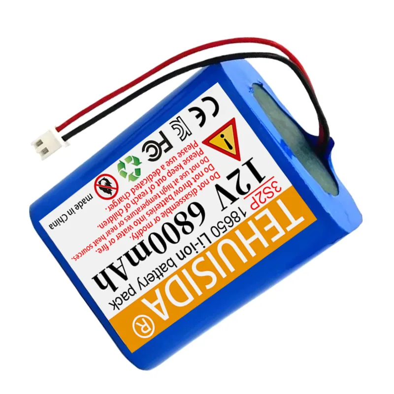 Paquete de batería de iones de litio 3S2P 11,1 V 6800mAh 18650 para lámpara LED CCTV luz de respaldo Powe Monitor de cámara batería de repuesto batería de 12V