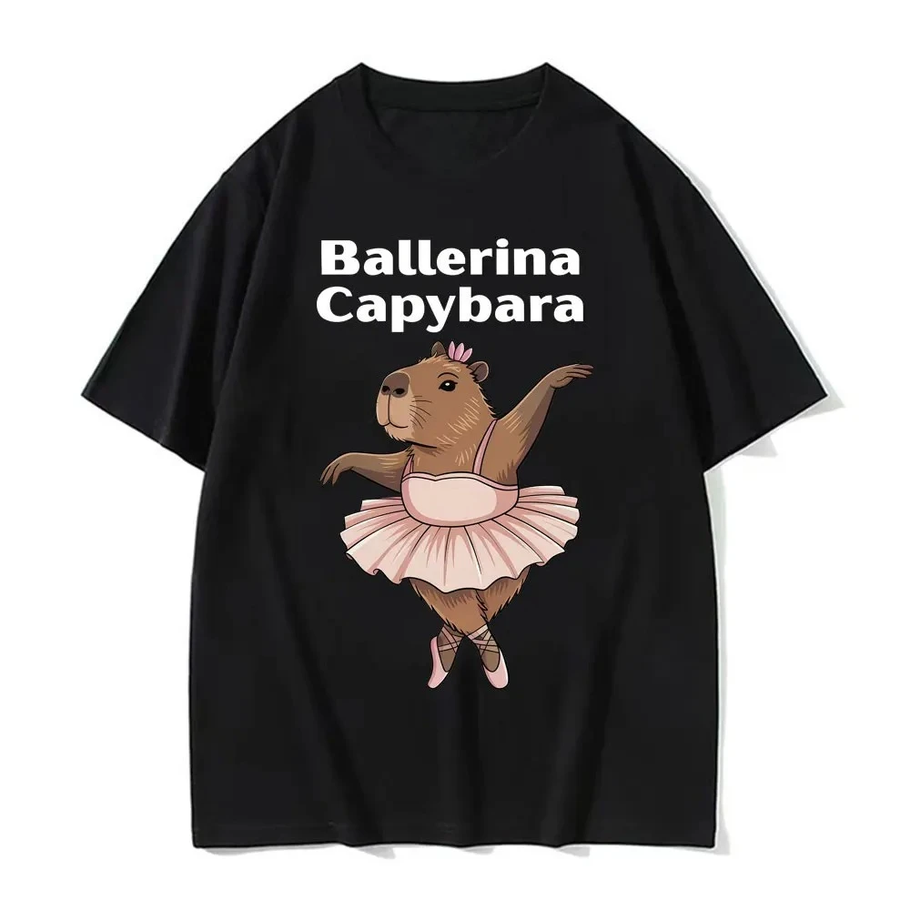 

Женская футболка с принтом милой балерины-капибары в стиле мем, забавная мультяшная футболка, повседневная винтажная летняя одежда в стиле кавайи