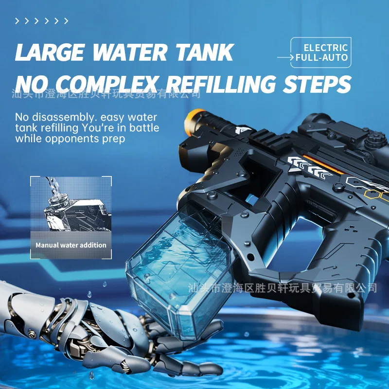 Interstellar Electric Full Auto Water Gun - No Mess Refilling Auto Fire Squirt Toy for Summer Water Battle Beach Pool Party