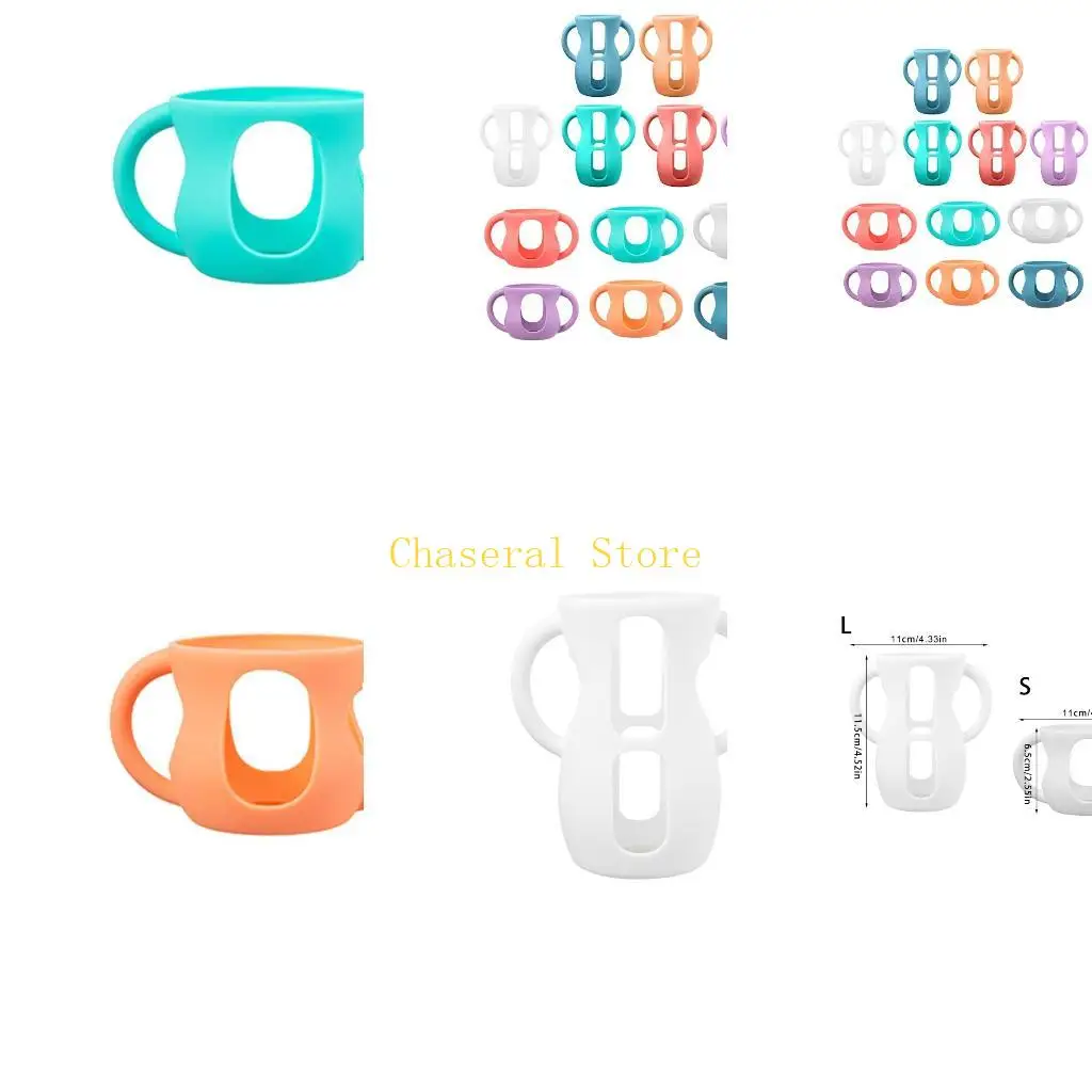 

E7CE Гибкий держатель для бутылок с удобной ручкой Силиконовый чехол Универсальный защитный чехол Легко очищаемый противоударный