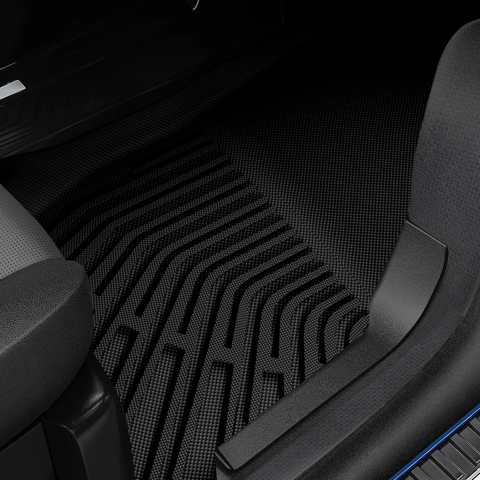 All-Weather TPE Car Floor Liners 3Pcs Set Waterproof Stain Resistant Flexible Floor Mats for Toyota RAV4 2007-2012