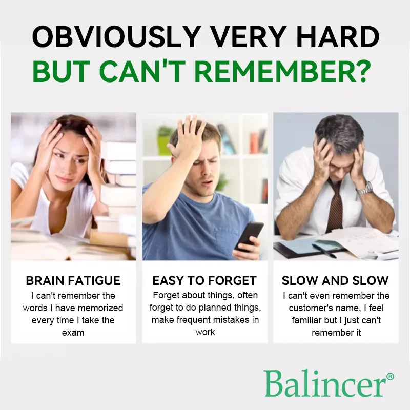 Balincer Memory and Concentration Supplement 1000mg - For Clear Thinking, Cognition - With Ginkgo Biloba Extract Capsules