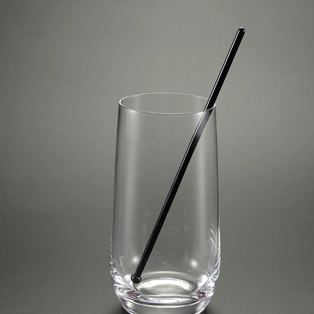 

12pcs Black Transparent Plastic Stirring Stick For Coffee Tea Juice Milk Wine Beverage Mixing Bar Tools Kitchen Bar Supplies