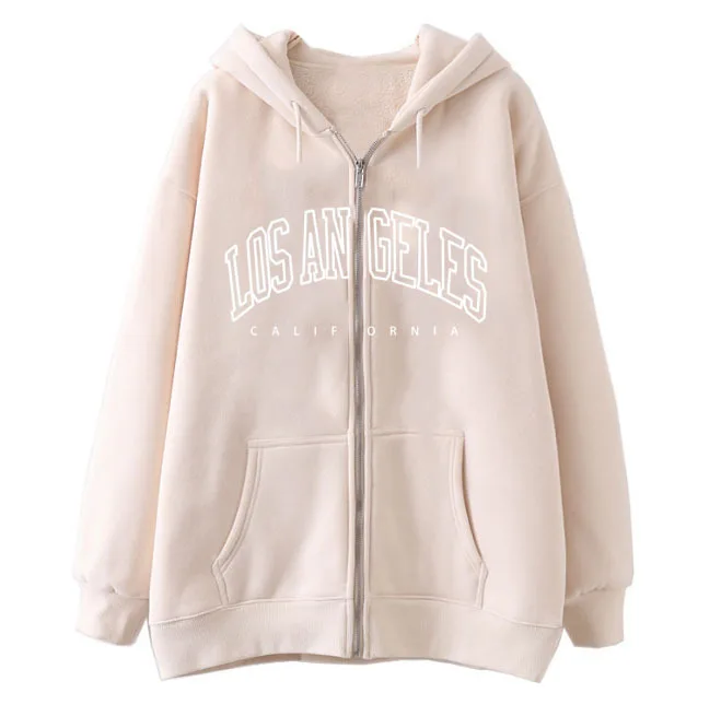 Loose and casual new product, fashionable zipper hooded sweatshirt for men and women, European and American, Los Angeles, Califo