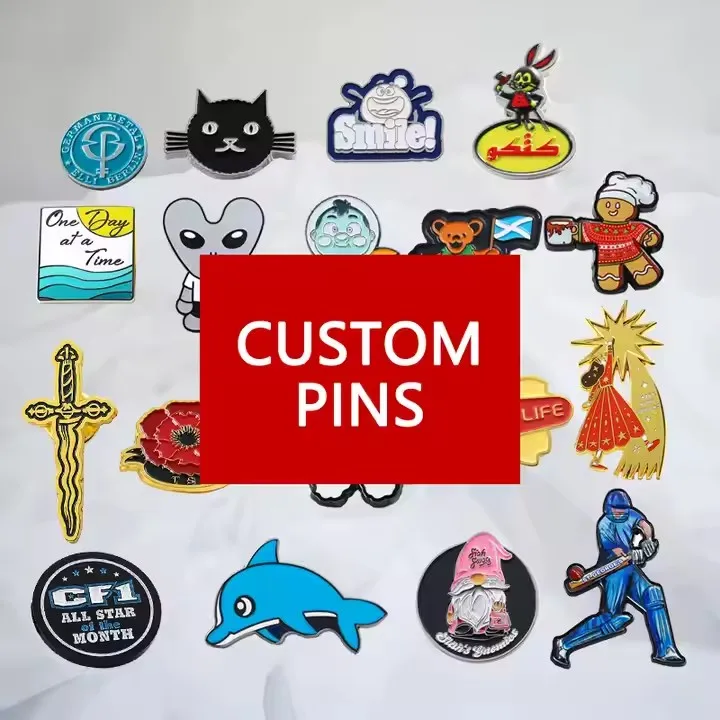 Custom Personalised You Own LOGO Hard or Soft Enamel Metal Lapel Pin Zinc Alloy Phone Stickers - Detail 1