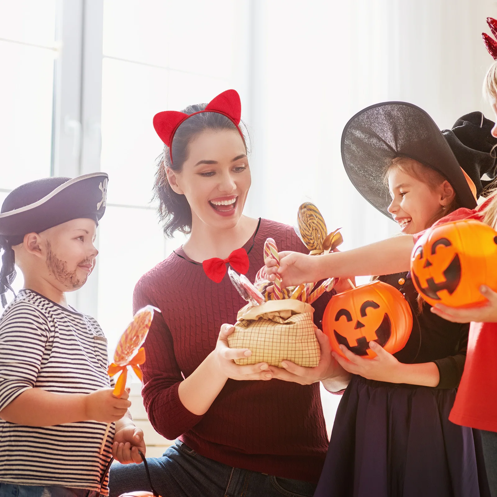 Ensemble de costumes de renard, 3 pièces, coiffure de Cosplay d'halloween, comprend un cerceau d'oreille, un nœud papillon, un Costume de fête, accessoires d'animaux pour enfants et adultes