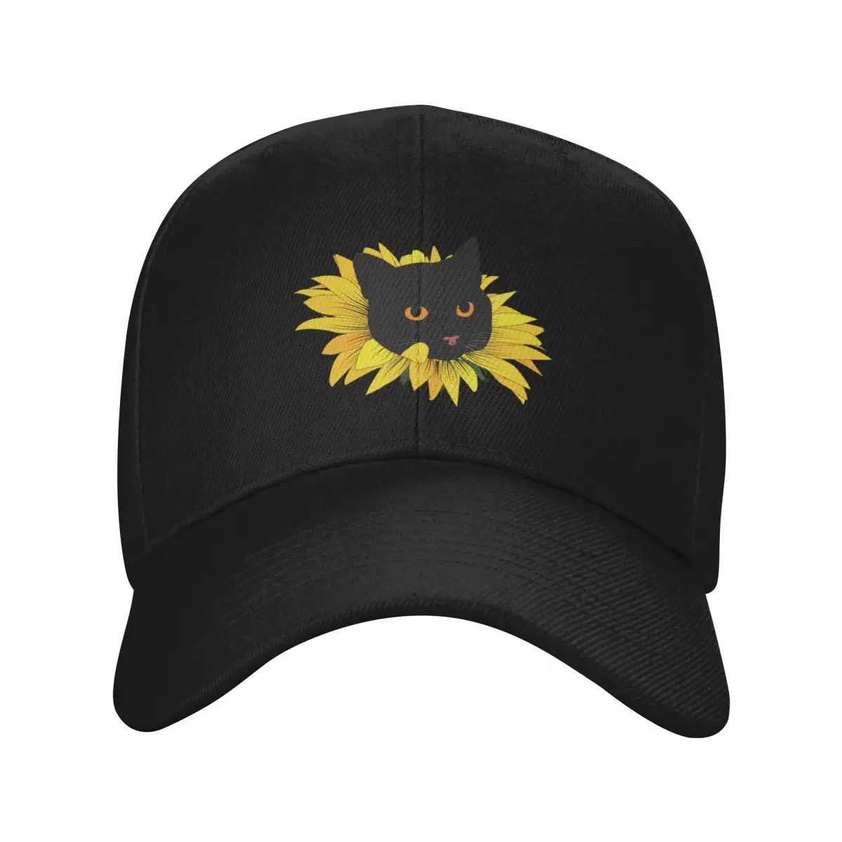 

Black Cat Popping Out Of A Sunflower Baseball Cap Hat Man Luxury Beach Bag Snap Back Rugby Women's Outlet Men's