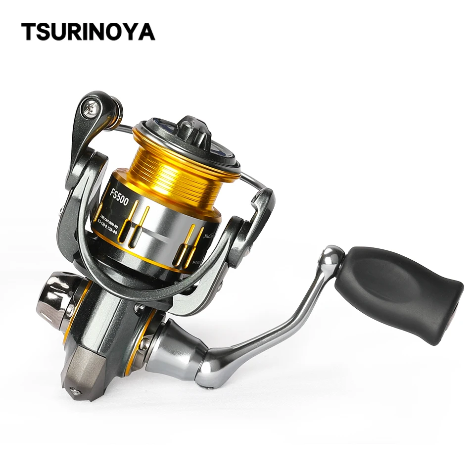 TSURINOYA Bait Finesse Spinning Fishing Reel FS 500 800 1000 Shallow Spool Long Casting 4kg Drag Power 5.2:1 Trout  Game Wheel