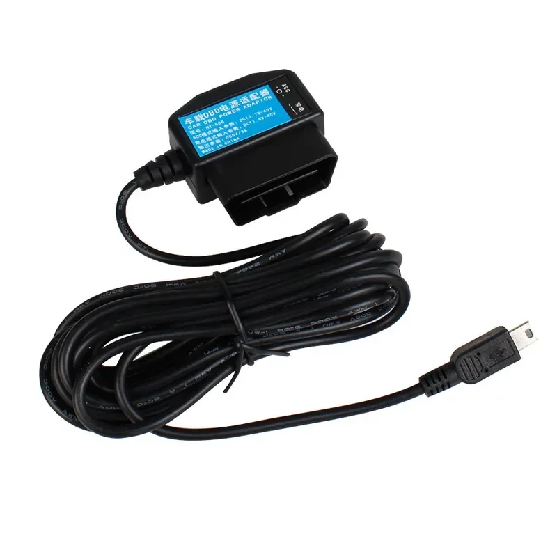 

5V 3A Выход Micro 5PIN USB-порты Автомобильный OBD адаптер прикуривателя Блок питания с кабелем переключателя 3,5 м для зарядки видеорегистратора Mini