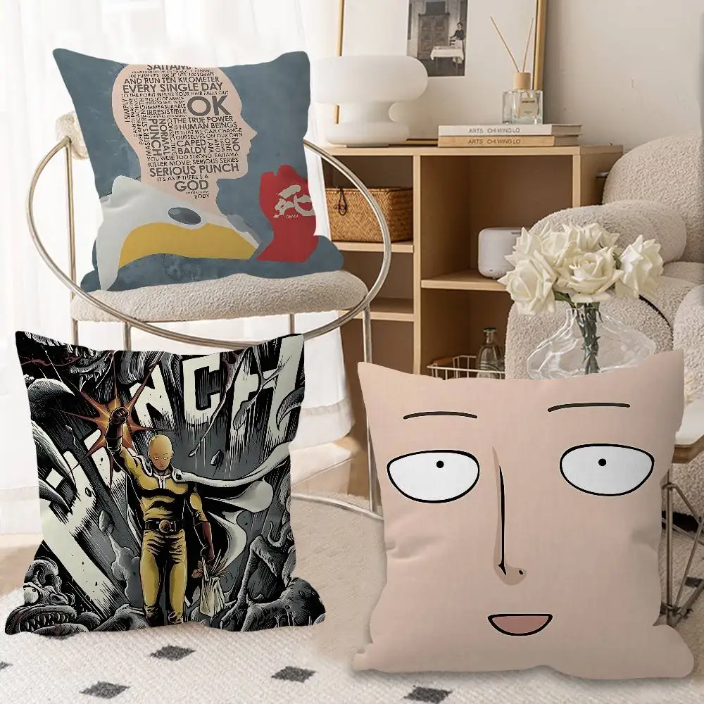 One P-Punch S-Saitama M-Man Pillow Cover for Bedroom Room and Living Room Sofa Decorative Cushion Cover