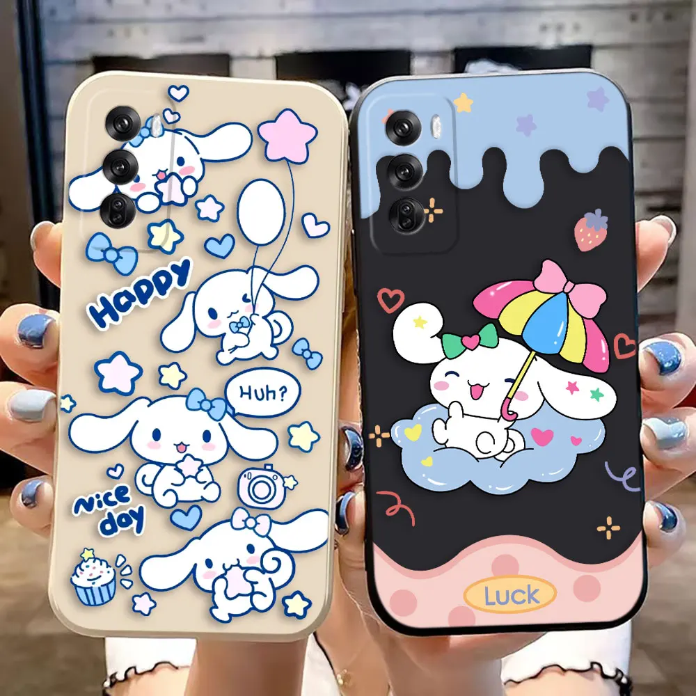 Kawaii Cinnamoroll Cover Phone Case For OPPO A7 A5 2018 RENO 10 8 8T 7 6 6Z 5 5F 4 3 2F Z Lite PRO PLUS 4G 5G Colour Case Funda