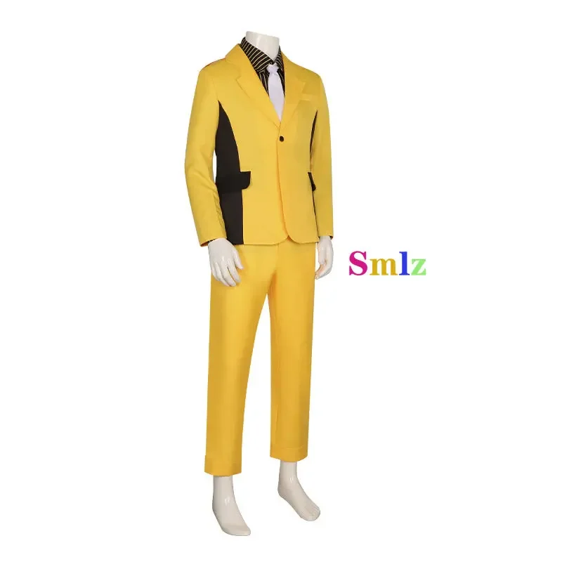 Finn cosplay anime high card cosplay costume men yellow suit Halloween Carnival clothes for disguise rode play