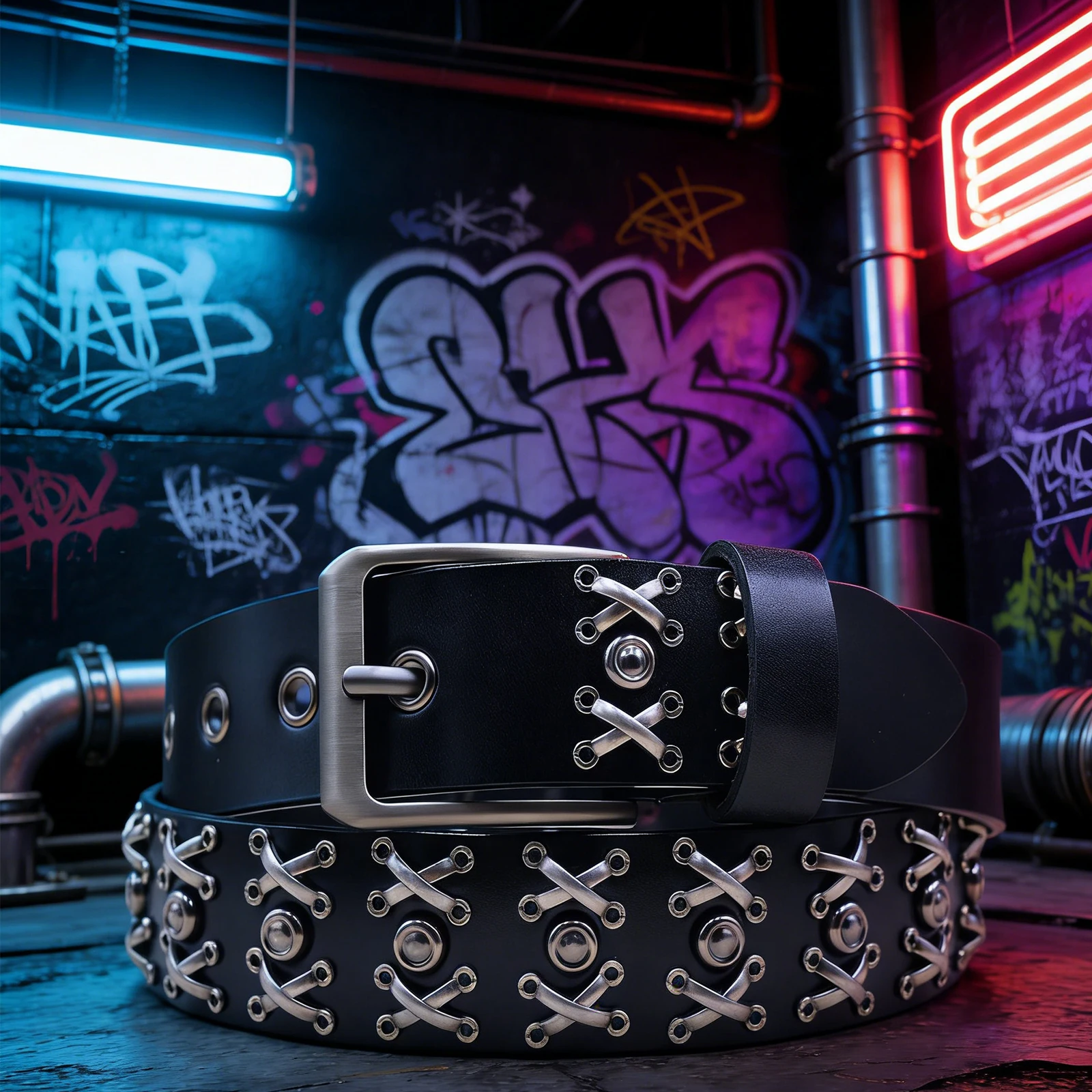 

Мужской ремень Y2K с заклепками и черепами в стиле панк-рок, черный кожаный ремень для мужчин и женщин, ретро-ремень с пряжкой из сплава.