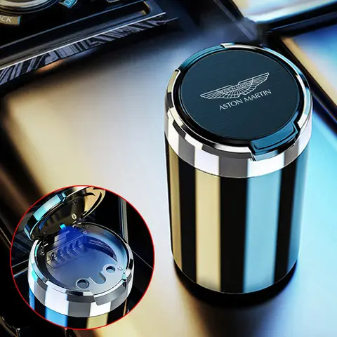 Car Ashtray Garbage Storage LED Light Accessories For Aston Martin V8 V12 Zagoto Virage Vantage Vanquish DBX DBS DB9 DB11 Rapide