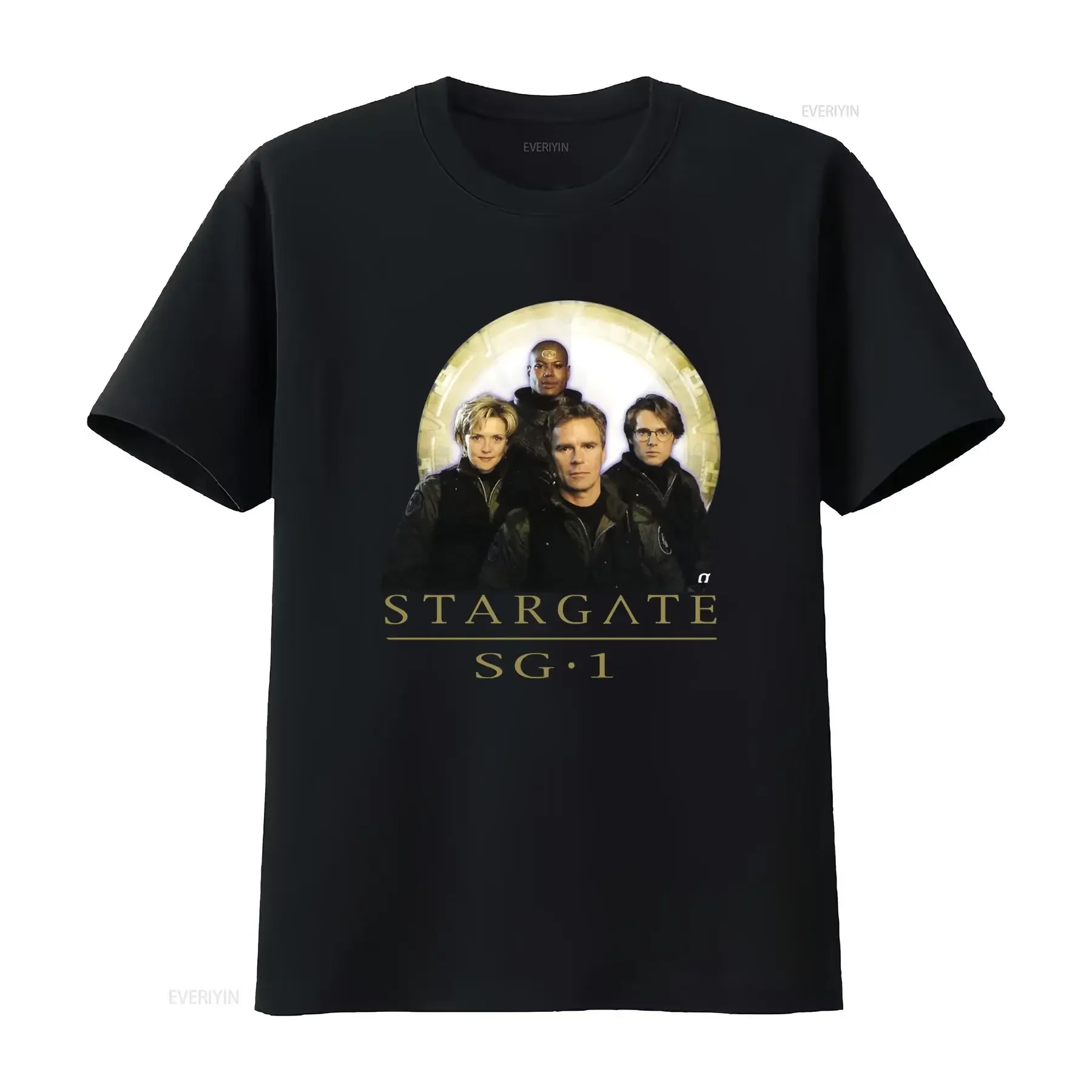 Stargate SG1 Team Sci Fi TV Alien Show T Shirt for Fans vintage Washed Unisex Stretched Slightly Breathable homme Comfortable