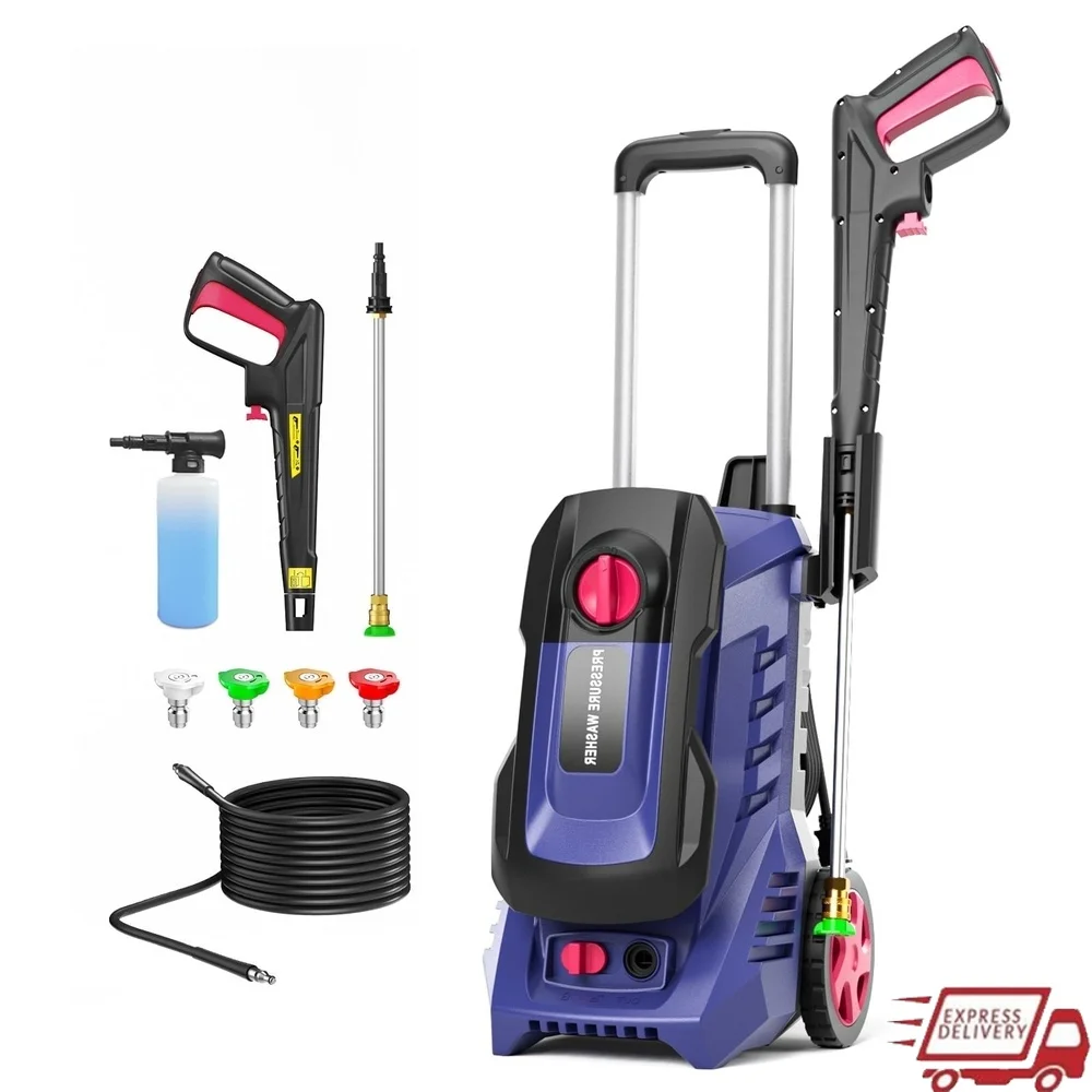 

Электрическая мойка высокого давления, 4800 фунтов на квадратный дюйм, макс. 2,6 галлона в минуту, мощный двигатель, легкий портативный дизайн, с резервуаром для мыла и 5 быстрого подключения