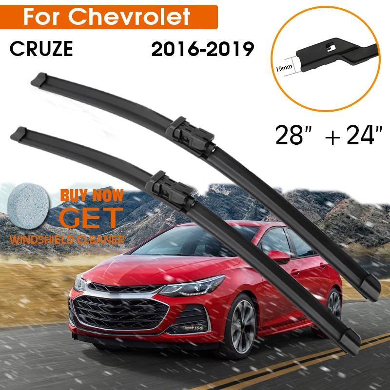 

Car Wiper Blade For Chevrolet CRUZE 2016-2019 Windshield Rubber Silicon Refill Front Window Wiper 28"+24" LHD RHD Accessorie