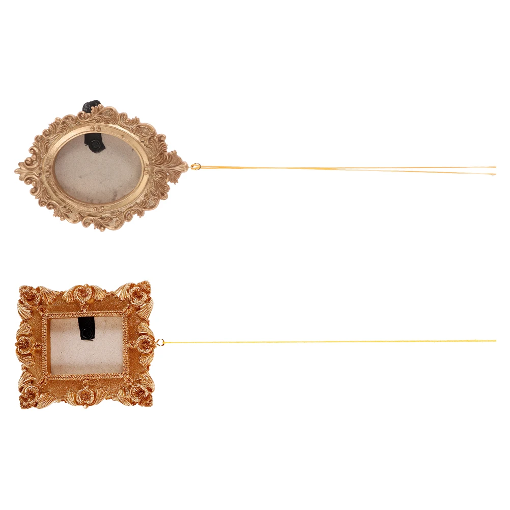 

2Pcs Christmas Tree Photo Frame Hanging Ornament Resin 3D Hanging Decoration Holiday Photo Christmas Tree Ornaments