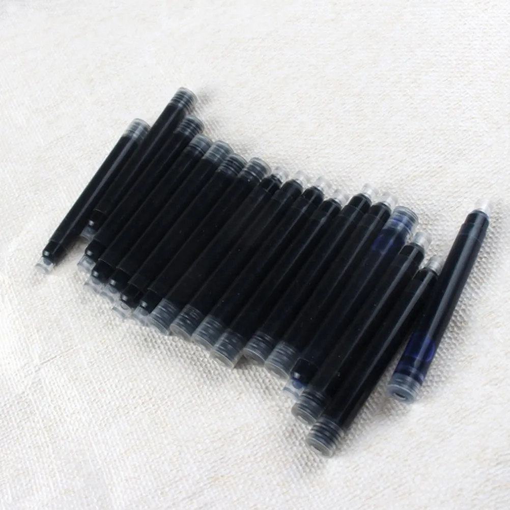 10Pcs Steel Pen Ink Cartridge Refills Black and Blue Universal Fit Quick Drying Smear Resistant Archival Safe