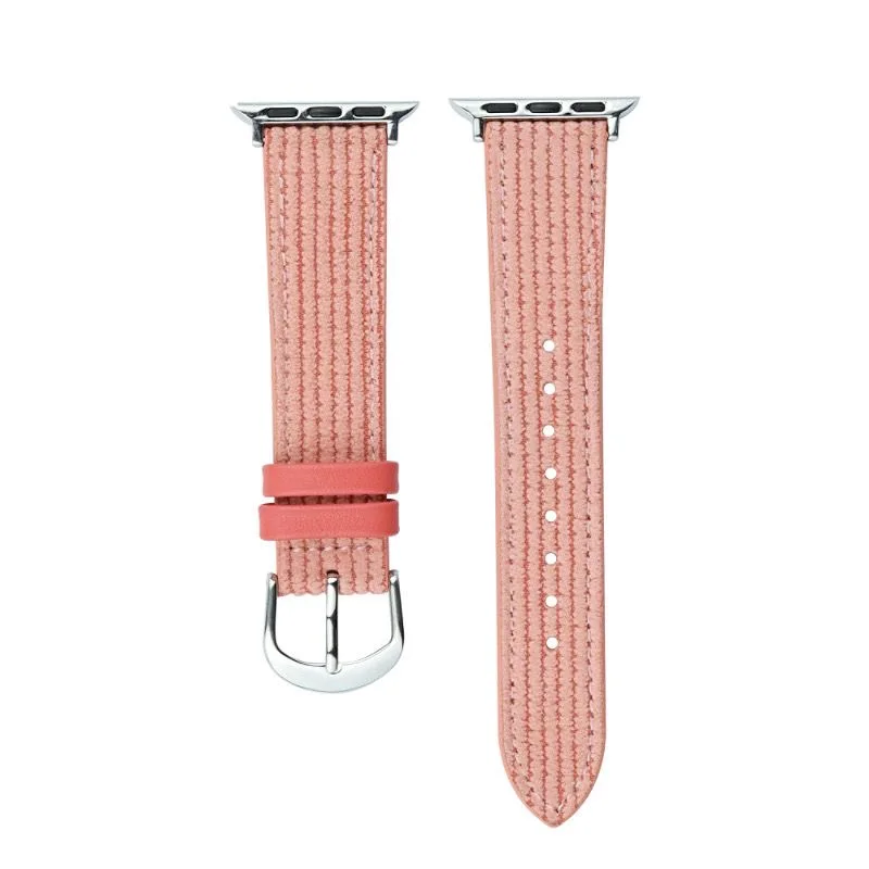 فحص جلد الغزال حزام ل سوار ساعة يد آبل 7/6/5/4 سلسلة 42/44/45 مللي متر اكسسوارات معصمه ملكة جمال السيدة سيدة 8 الترا 49 مللي متر