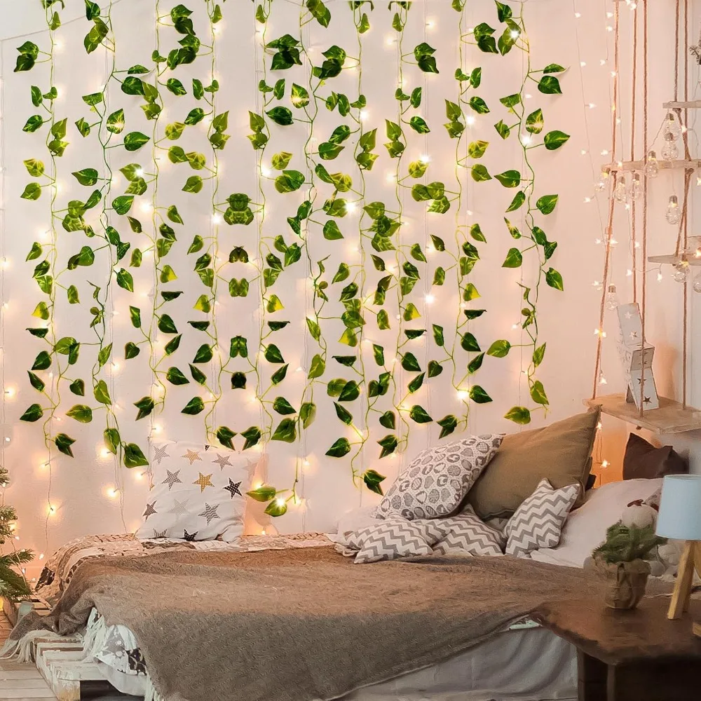 

Simulation Flower Leaf LED Lighting Strings Battery Powered Holiday Lights Decor Wedding Party Indoor Garden Home Staircase Wall