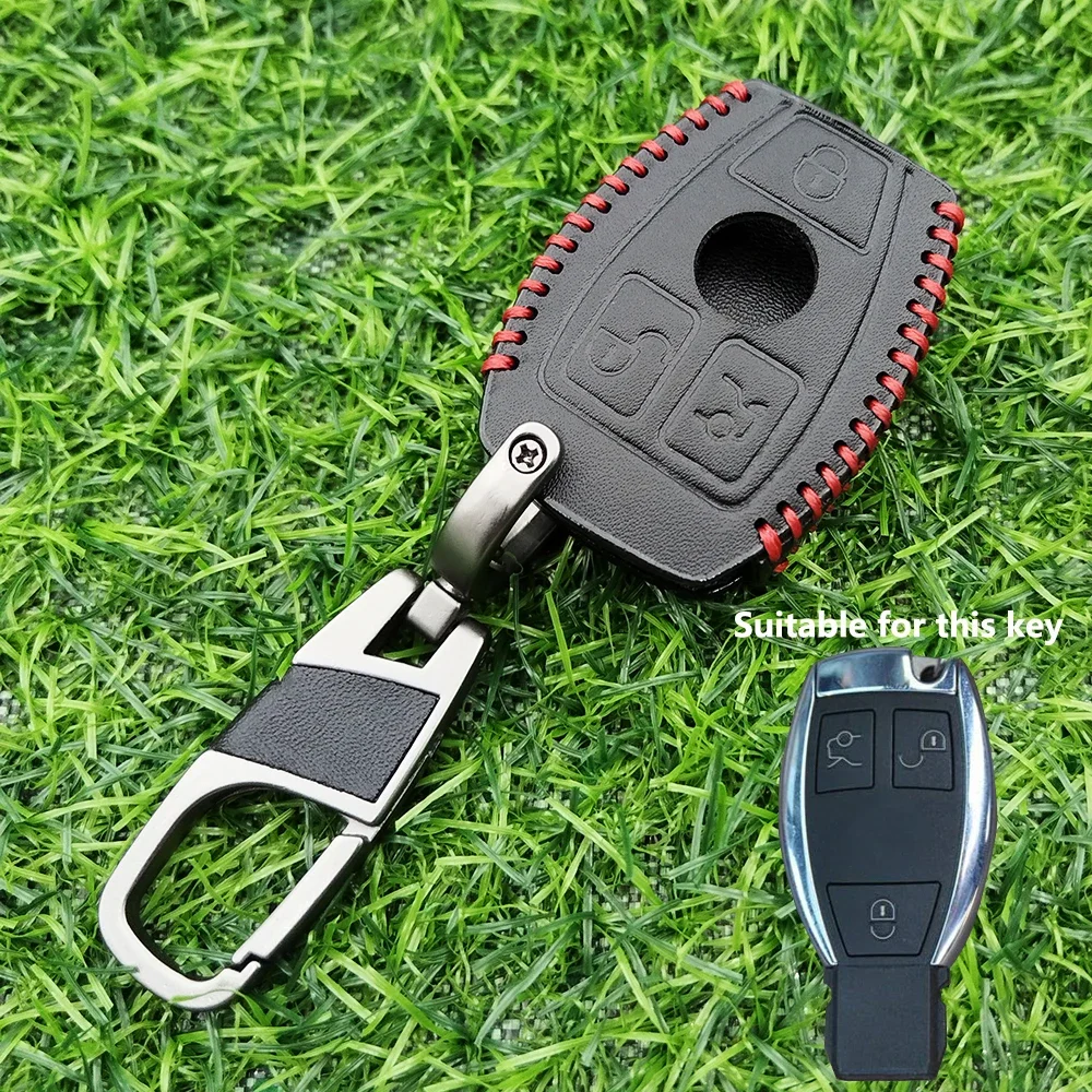 Soft Leather Car Remote Key Case Cover Fob Key Chains for Mercedes Benz A B G R Class GLA GLK W176 W204 W251 W463 Accessories