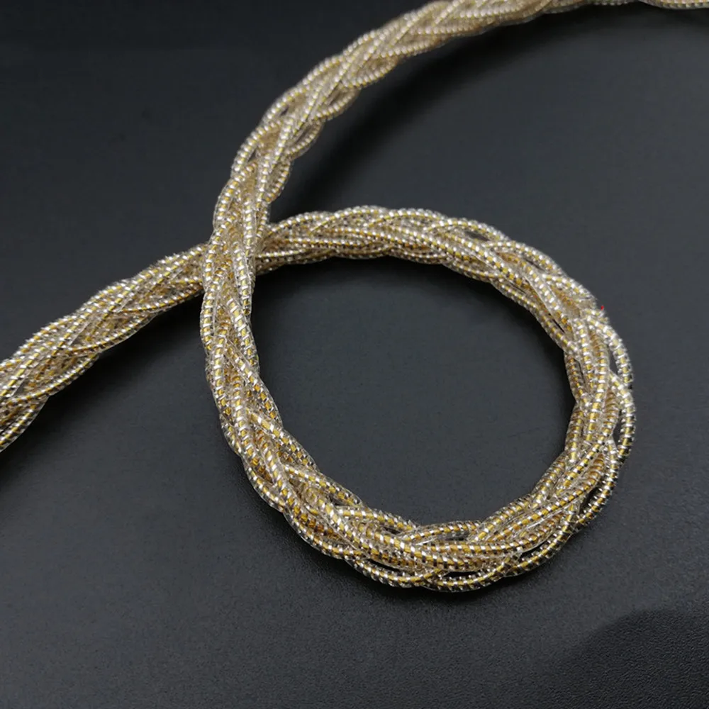 7N однокристальный медный 8-жильный серебристый фольгированный кабель с золотым покрытием 200 ядер многожильный витой толстый Diy кабель для наушников OD4.5