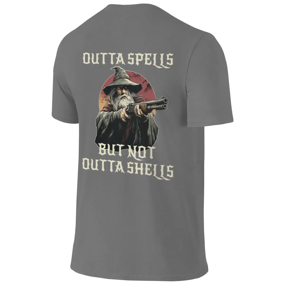 Outta Spells But Not Outta Shells Funny Fantasy Wizard Meme Sports Reversible T-shirt Street Vibe Morandi Colors Shirt