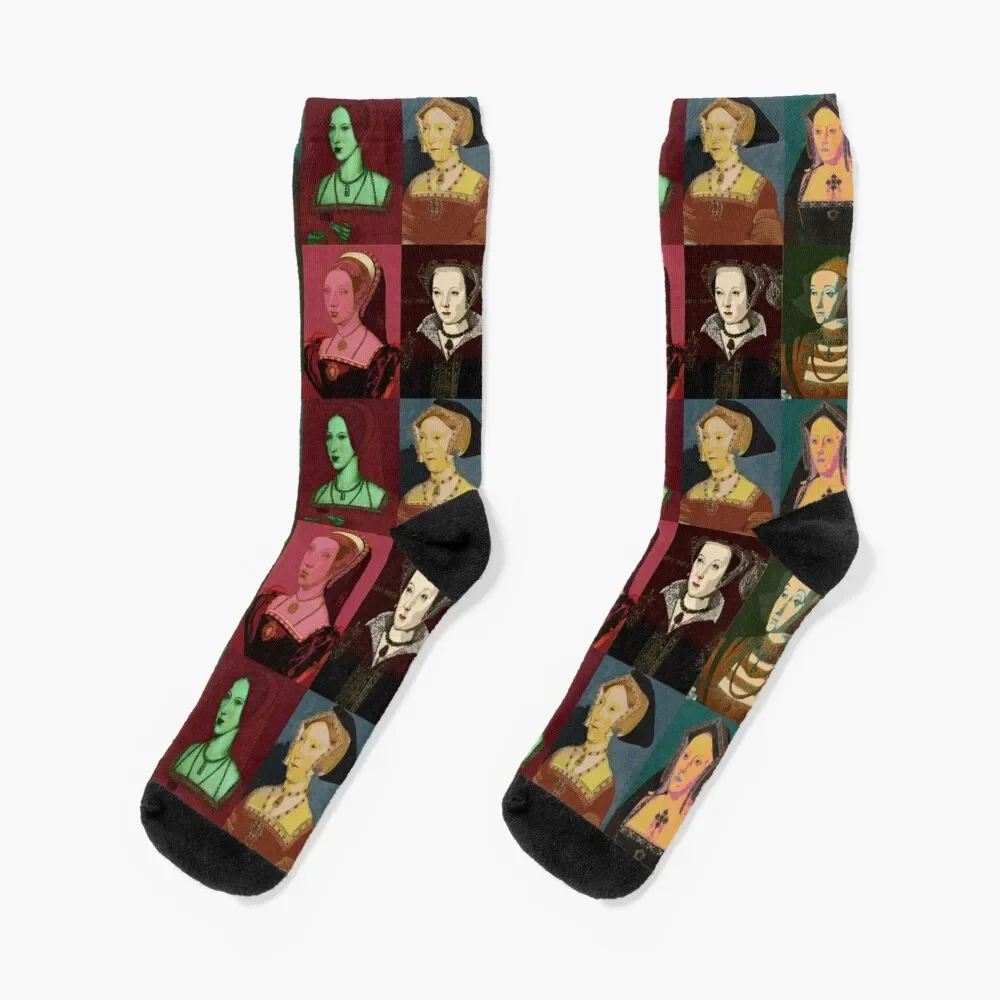 

Six Wives of Henry VIII Socks fashionable winter thermal aesthetic Designer Man Socks Women's