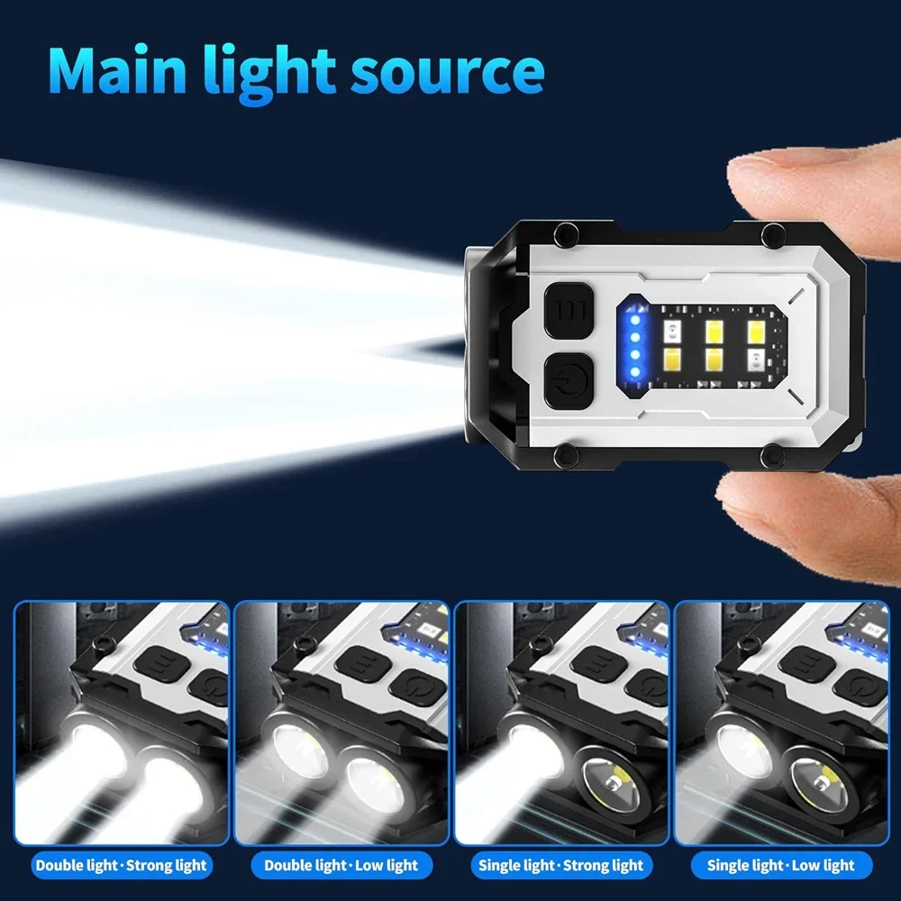 Powerful Pocket Torch Light Magnetic Flashlight Super Bright LED Multifunctional Linterna COB LED EDC Mini Keychain Flashlight