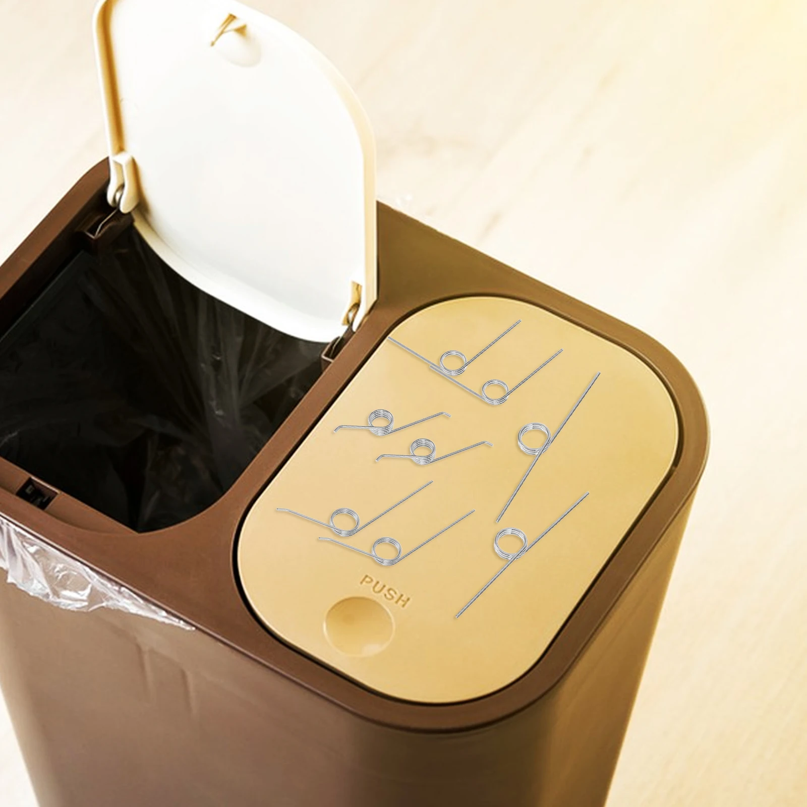 

18Pcs Torsional Spring Metal Trash Can Lid Replacement for Storage Bucket and Garbage Can Repair Torsional Spring