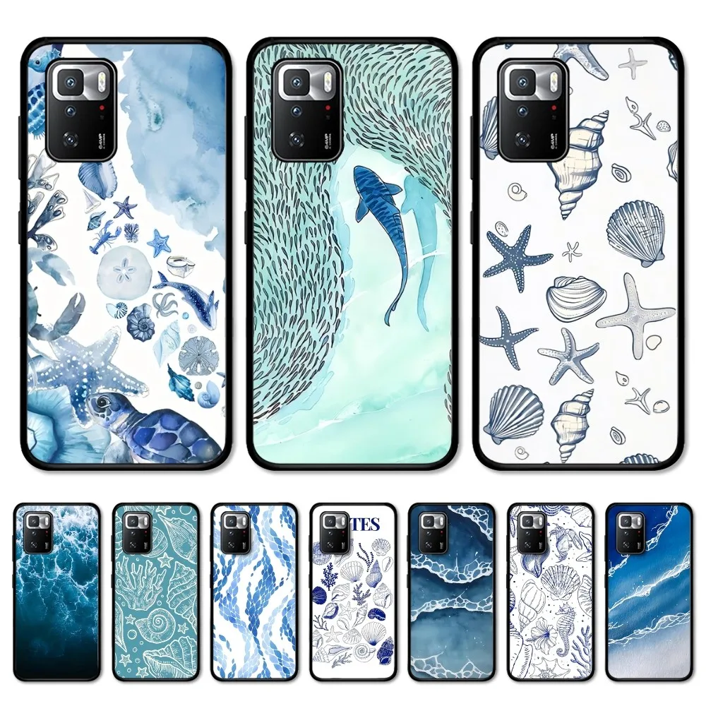 Sea Shells Phone Case For Redmi Note 4 X 5 A 6 7 8 T 9 9S 10 11 11S 11Epro Poco M3 pro