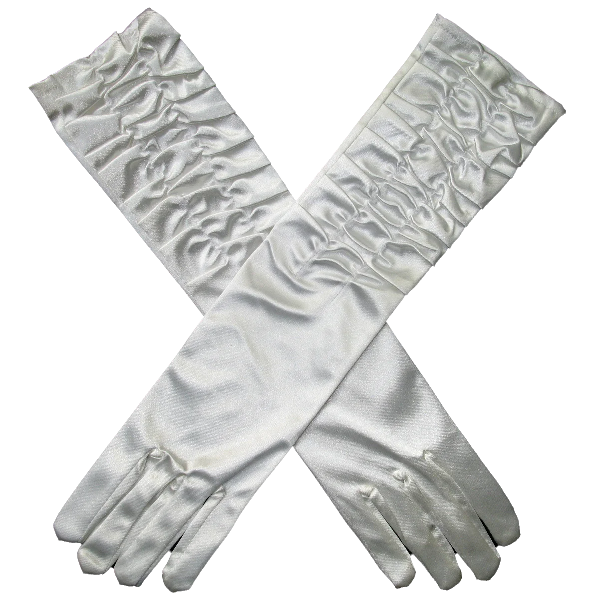 Elbow Long Wrinkled Wedding Gloves Bridal Satin Bridal Gloves With Five Fingers Wedding Accessories