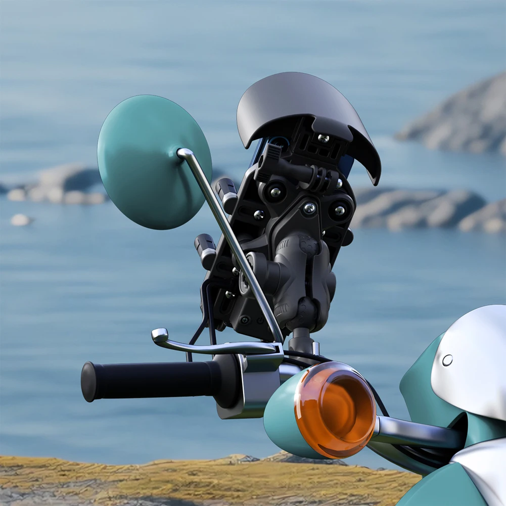 

Держатель для телефона на мотоцикл с беспроводной зарядкой 15 Вт, противоударный, водонепроницаемый, с защитой от кражи