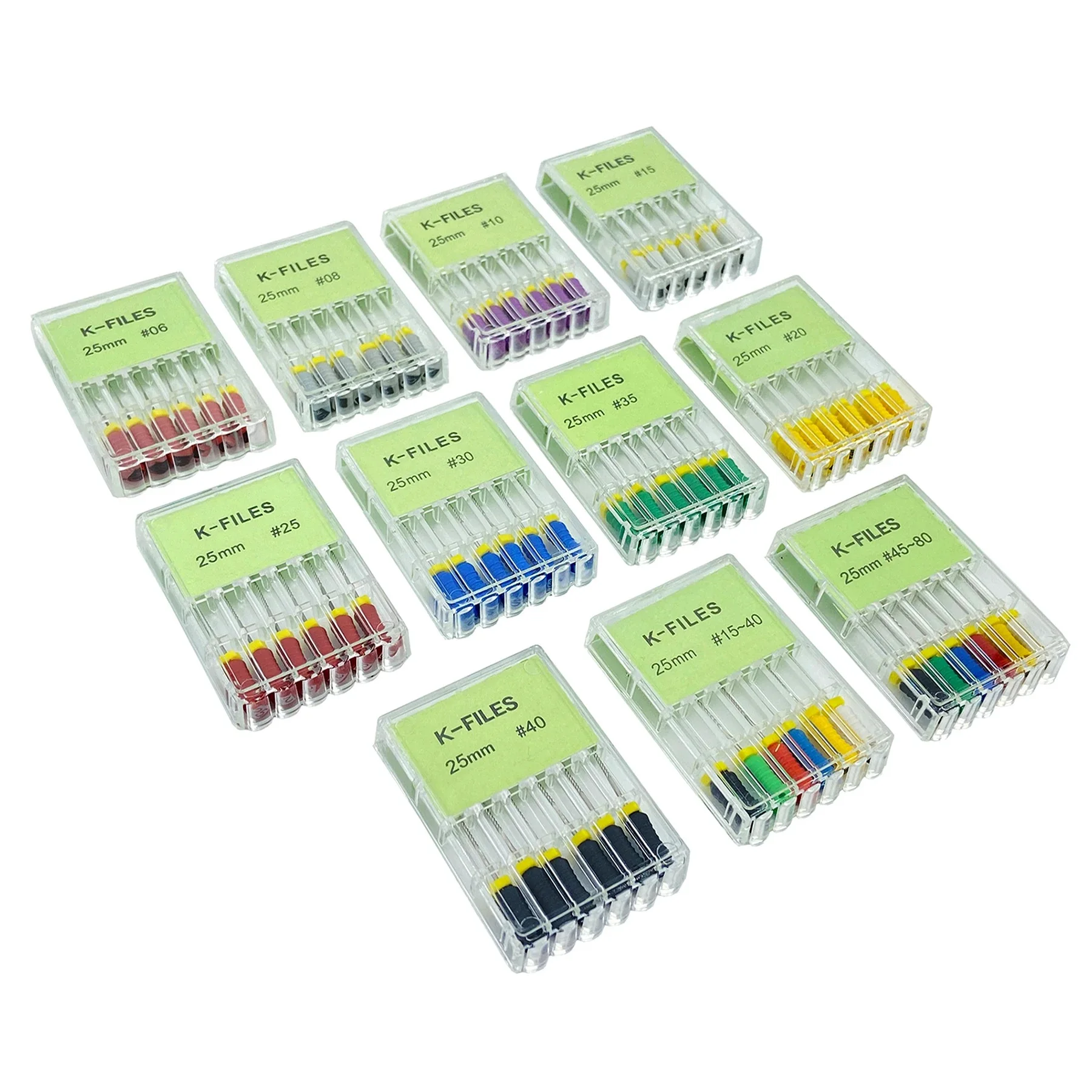 10PACKS Dental Hand Use K-Files 25mm Stainless Steel Endodontic Root Canal Files Dentist Tools Dental Files Lab Equipment