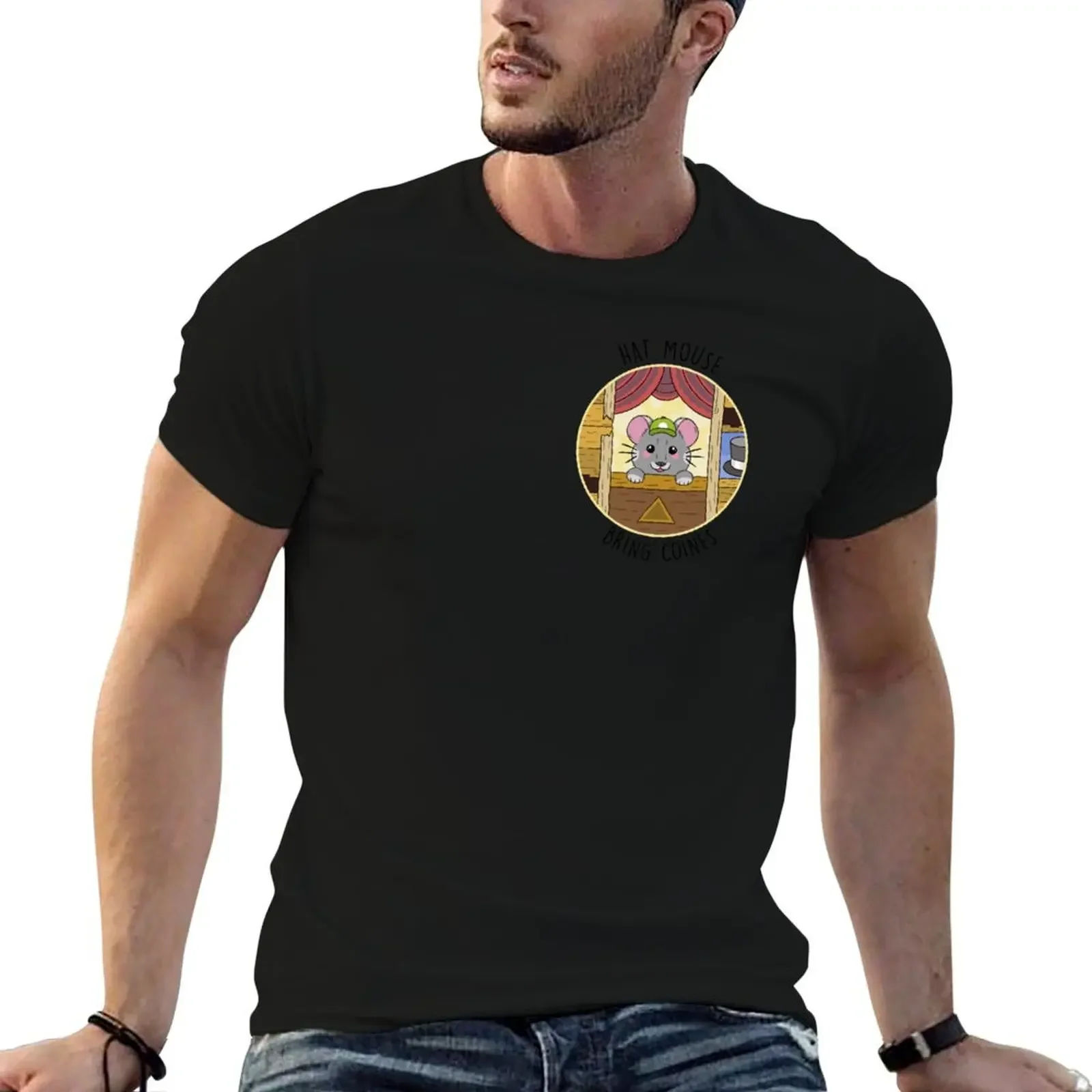 

Hat Mouse (bring coines) T-Shirt heavyweights plus sizes summer clothes oversized t shirt slim fit t shirts for men