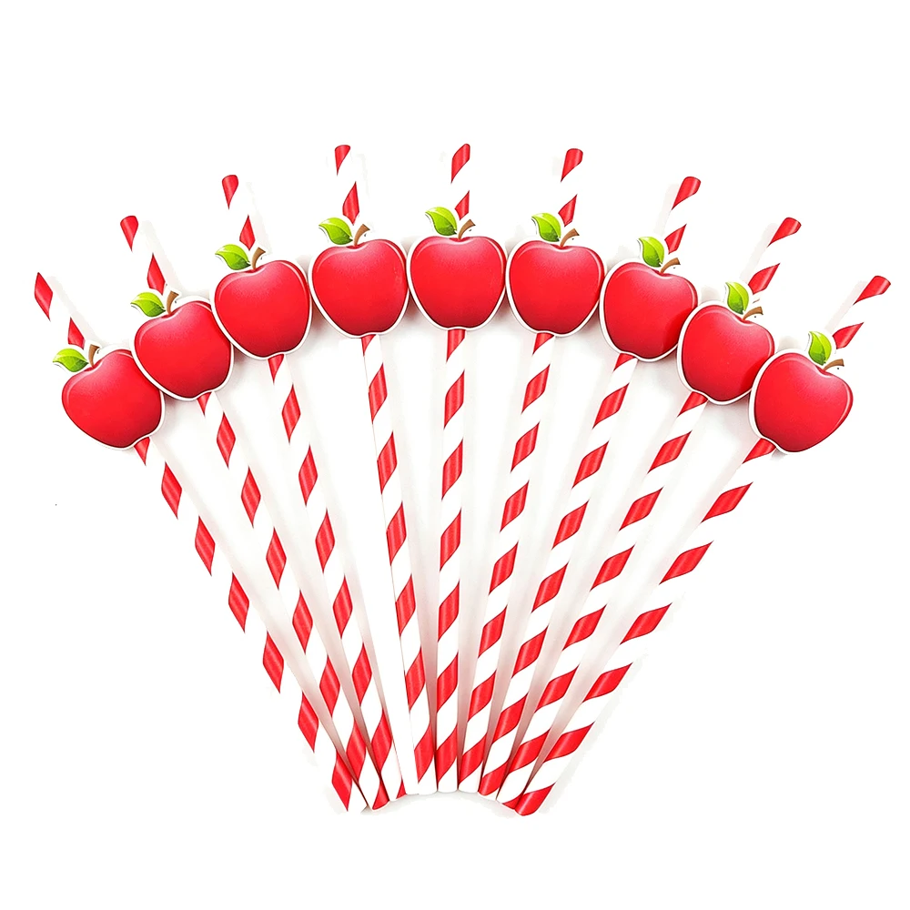 10/20/30/50 stücke Obst Thema Einweg Papier Stroh Erdbeere Wassermelone Ananas Kiwi Zitrone Muster Sommer obst Party Decor – Detail 4