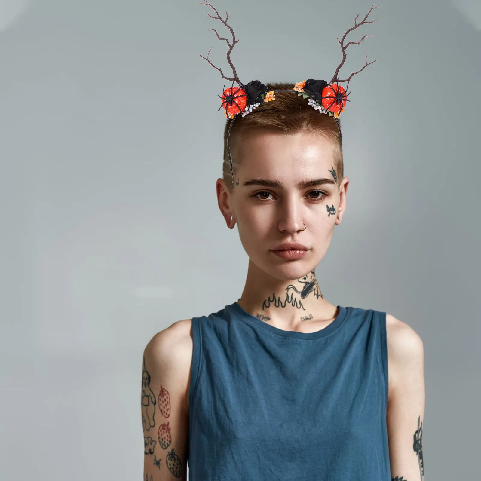 Tree Branch Antler Headband Adjustable Handmade Cosplay Holiday Party Deer Antlers Headpiece Hair Decor for Women